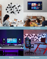 Soundsbay Soundproof Wall Panels, 18 Pack Sound Proof Foam Panels for Walls, Self Adhesive Honeycomb Acoustic Panels, Noise Cancelling Wall Panels for Wall Decorative, Ceiling, Door 12"×12"×0.4" Soundsbay