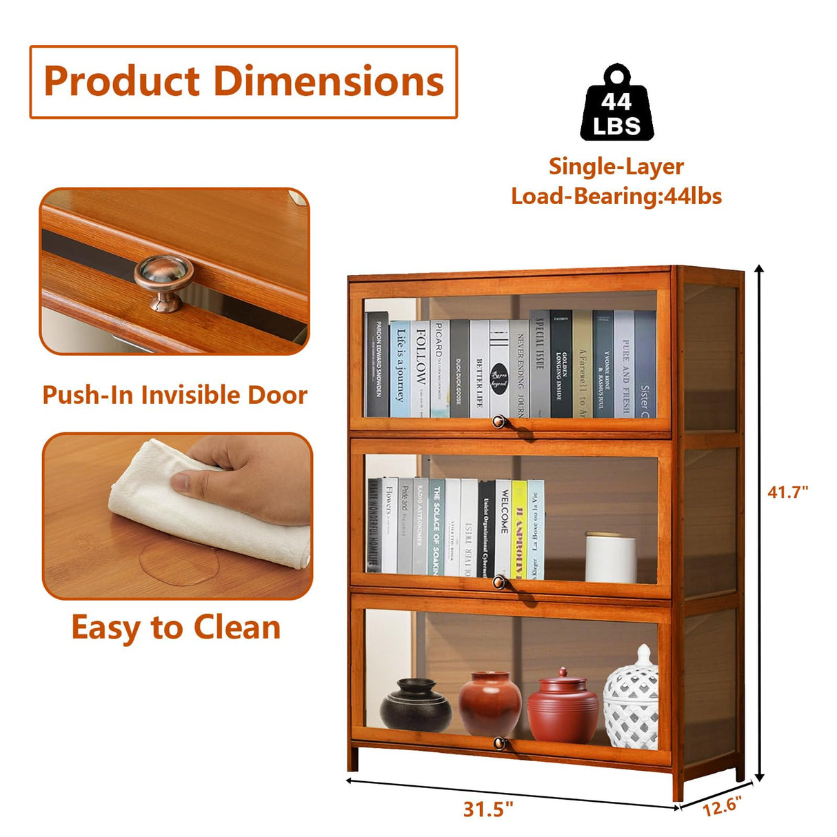 Paulist Small Curio Cabinets Curio Display Cabinet with Acrylic Doors, 3 Tier 4 Tier Showcase &Display Shelf for Figures, Toys, Books, Bookcase for Office, Playroom, Living Room,Brown,80x32x106cm Paulist