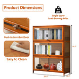 Paulist Small Curio Cabinets Curio Display Cabinet with Acrylic Doors, 3 Tier 4 Tier Showcase &Display Shelf for Figures, Toys, Books, Bookcase for Office, Playroom, Living Room,Brown,80x32x106cm Paulist