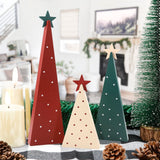 FestalMart Christmas Decorations-Three Sizes Wooden Christmas Tree Sign with Star-Christmas Decorations for Home Shelf Mantel Fireplace Table Party Decor FestalMart