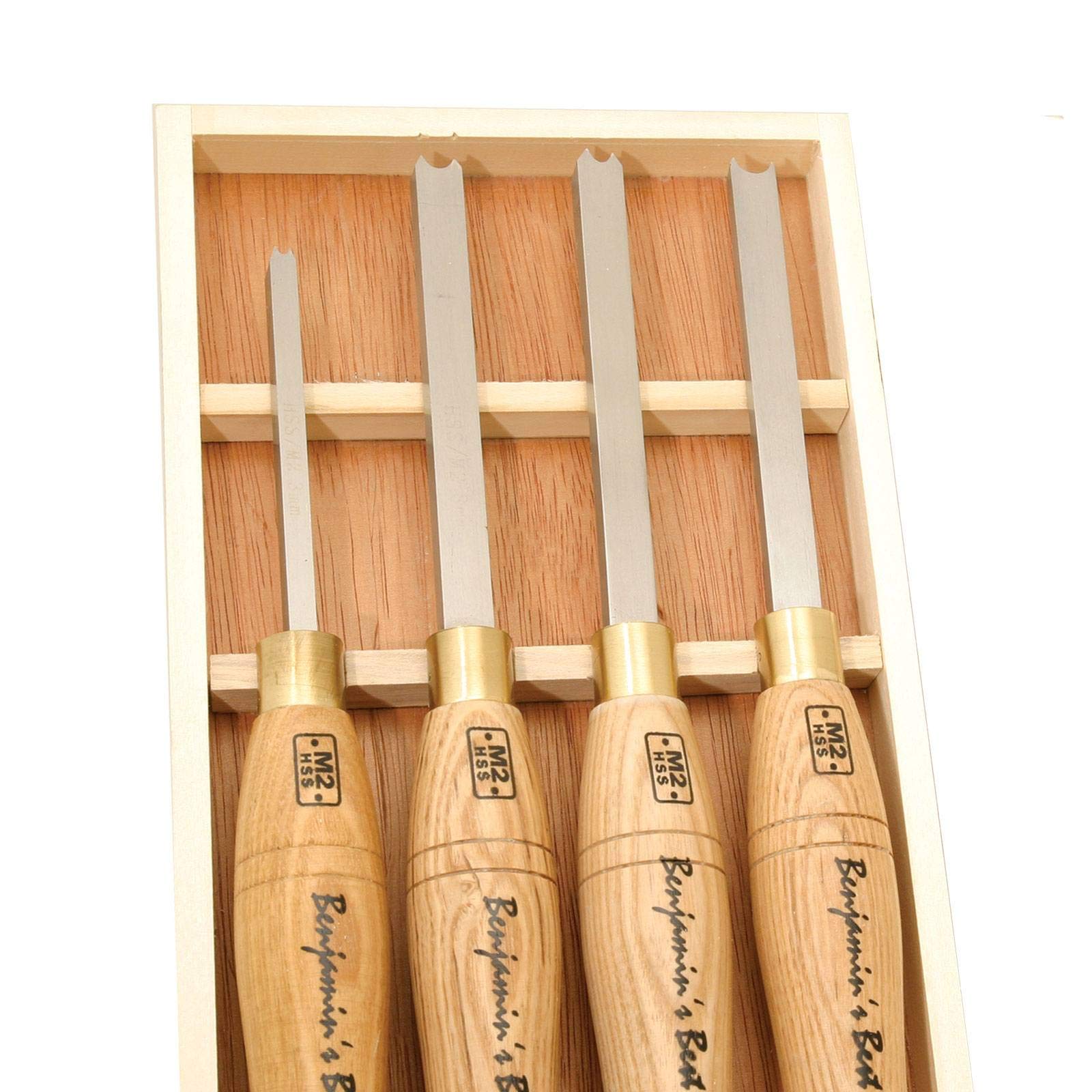 PSI Woodworking LCBEAD4 Lathe Woodturning 4pc Bead Cutting HSS Chisel Set - WoodArtSupply