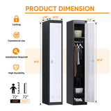 Metal Storage Cabinet Locker 1 Door for Pool Club Office Gym School Commercial Black (1 Door) Generic