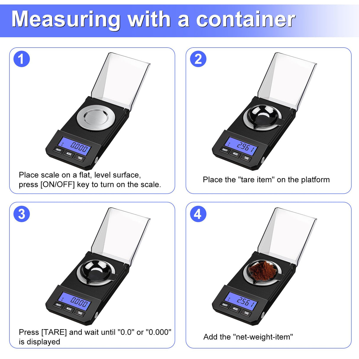Milligram Scale 50g/0.001g High Precision Mg Scale, Portable Jewelry Scale .001 Gram Accuracy, Powder Scale, Digital Miligram Scale for Powder Medicine with Tray/Tweezers/Calibration Weight Weigh Gram