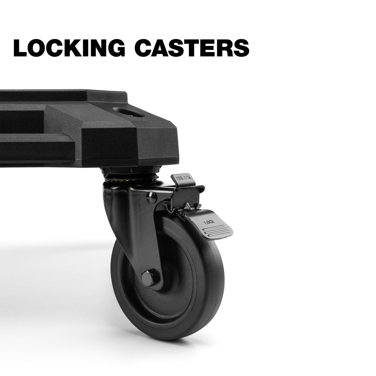 ToughBuilt 4-Wheel Cart, Tool Box Dolly for StackTech Toolboxes and Organizers - Heavy-Duty Rolling Base with Locking Casters, Tie-Down Points and Automatic Lock System ToughBuilt