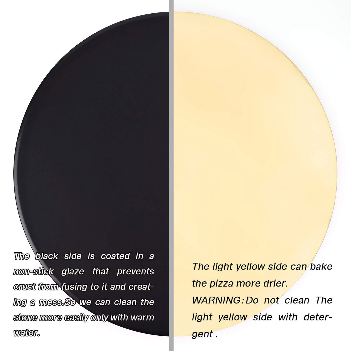 Menesia 12 Inch Black Non-stick Ceramic Pizza Stone Pan, Round Oven Baking and Cooking Stone for Ovens & Grill & BBQ menesia