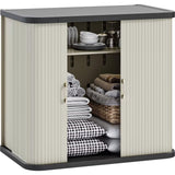 YITAHOME 73 Gallon Large Outdoor Storage Cabinet w/Shelf, Heavy-Duty Double-Wall Resin Storage Cabinet w/Sliding Doors for Indoor/Outdoor/Garage/Lawn Care, Waterproof, Light Gray YITAHOME