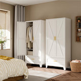 XIOMIOHTRQ Metal Wardrobe Cabinet, 71" Tall Armoire Wardrobe Closet with Drawer, Farmhouse Clothing Storage Cabinet for Bedroom, Laundry (White, 1 Drawer) XIOMIOHTRQ