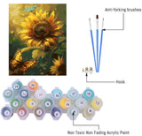 AALBLAC Paint by Numbers Kit for Adults Beginner,Sunflower Paint by Number for Adults Canvas,Acrylic Easy Butterfly Paint by Number,DIY Flowers Painting by Numbers for Gift Home Wall Decor 16x20 Inch AALBLAC