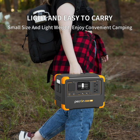 Pecron E500LFP Solar Generator with 100W Solar Panel, 576Wh LiFePO4 Battery, 2x600W AC Outlets Power Station, Fast Charging Portable Power Station for Home Use, RV, Camping, CPAP, Emergencies pecron