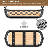 Dolibest Wooden Swing Seat, Outdoor Tree Swings for Adults and Kids, Comfortable and Non-Slip Swing Seat, Heavy Duty Steel Tubing Structure with Adjustable Rope, 58-80 inch, 500 LB Capacity Dolibest