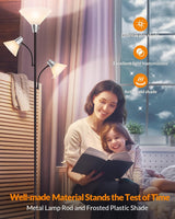 LEPOWER Floor Lamp, Standing Lamp with Replaceable 3000K Energy-Saving, Lamp for Living Room with Adjustable Reading Lights, Modern Bright Floor Lamp for Bedroom, Living Room, Office LEPOWER