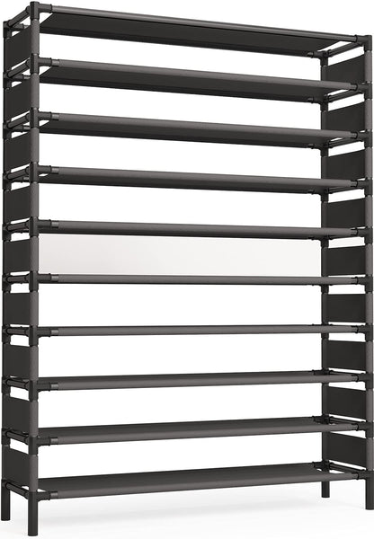 Tribesigns 10 Tiers Shoe Rack, Large Capacity Shoe Organizer, Shoe Shelf for 50 Pair, Large Shoe Rack, Extra Large Shoe Shelf - WoodArtSupply