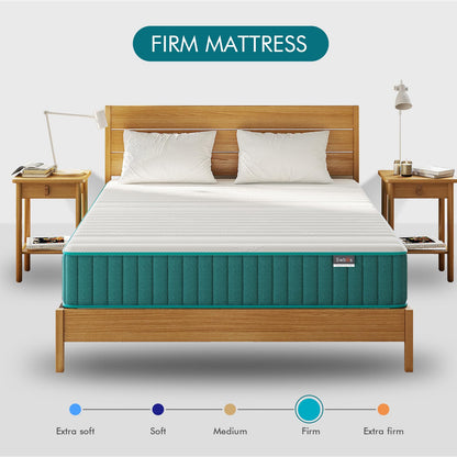 Swbvs Firm Queen Mattress, 14 Inch Cooling-Gel Memory Foam & Pocket Spring Hybrid Mattress,Firm Feel,Queen Bed Mattress in a Box, CertiPUR-US Certified, Queen Size Mattress