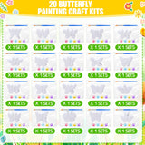 JellyArch 20 Set Butterfly DIY Painting Kit Summer Ceramic to Paint Your Own Butterfly Statues Unpainted Plaster Figurines Brushes Acrylic Paints Bags Party Favor for Adults JellyArch