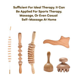 PURAVA Wood Therapy Massage Tools Set of 6 - Wood Therapy Tools for Body Shaping - Wooden Lymphatic Massager Body Sculpting Kit - Massage Roller Accessories, Stomach, Back and Foot Massage Roller PURAVA