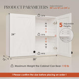 FIMELLO 30’’ Laundry Room Cabinets, Laundry Wall Cabinet Storage, Barn Door Kitchen Wall Cabinets with Doors and Shelves, Wall Mounted Cabinet for Laundry Room, Kitchen, Dinning Room, Bathroom, White FIMELLO