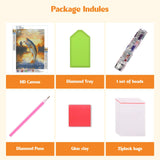 MISCER Fishing Diamond Art Kits for Adults, Fisherman Diamond Painting Kits for Beginners, 5D Full Drill Round Paint with Diamonds Pictures, Gem Art Painting DIY Crafts Kit Decor 12x16inch MISCER