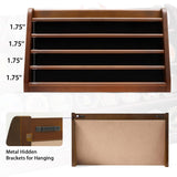 ASmileIndeep 5 Rows Challenge Coin Holder Display Stand Holds 50 Coins for Wall Mount or Tabletop, Solid Wood Military Coin Rack Display Case for ASmileIndeep