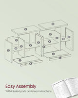 VASAGLE TV Stand for TVs up to 65 Inches, Entertainment Center with Storage Shelves, TV Console Table, Easy to Assemble, TV Cabinet for Living Room, Bedroom, Cloud White ULTV111W01 VASAGLE