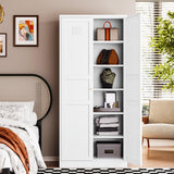 Letaya White Storage Cabinet with Adjustable Shelves-Metal Home Kitchen Pantry Cabinets with Doors,Organization Locker for Cupboard/Bedroom/Dining/Living/Bathroom/Office/Garage Room Letaya