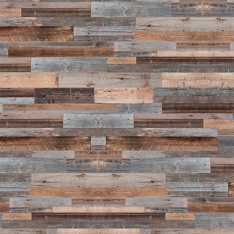 3D Vintage Barnwood Planking - 3D Wall Panels, Reclaimed Wood Planks, Farmhouse Decor - 42 Rustic Wall Panels - Brown (30 sq. ft) INTERWOOD