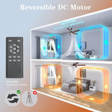 YKXONFA Ceiling Fans with Lights, Ceiling Fans with Lights and Remote,60 inch Modern Smart Ceiling Fan with Light for Patio Living Room, Bedroom, Office, Summer House (dark walnut, 60) YKXONFA