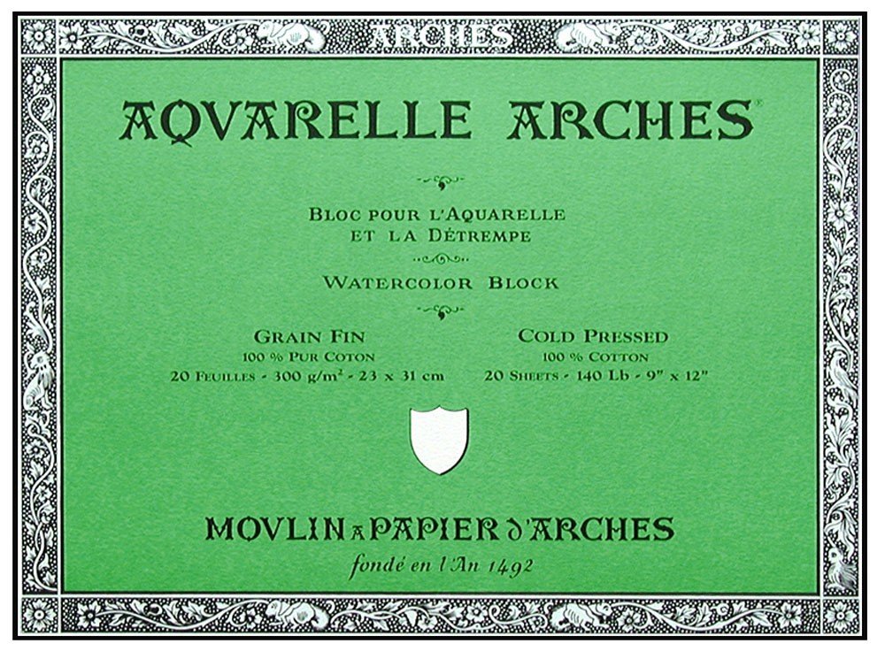 Arches Watercolor Block, Cold Press 9"X12" Arches