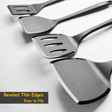 Silicone Spatula Set, 600°F Heat Resistant Silicone Spatula Turner Flipper for Cooking, Non Stick and Non Scratch Kitchen Utensils for Eggs & Pancakes, 4 Pack, Black Vovoly