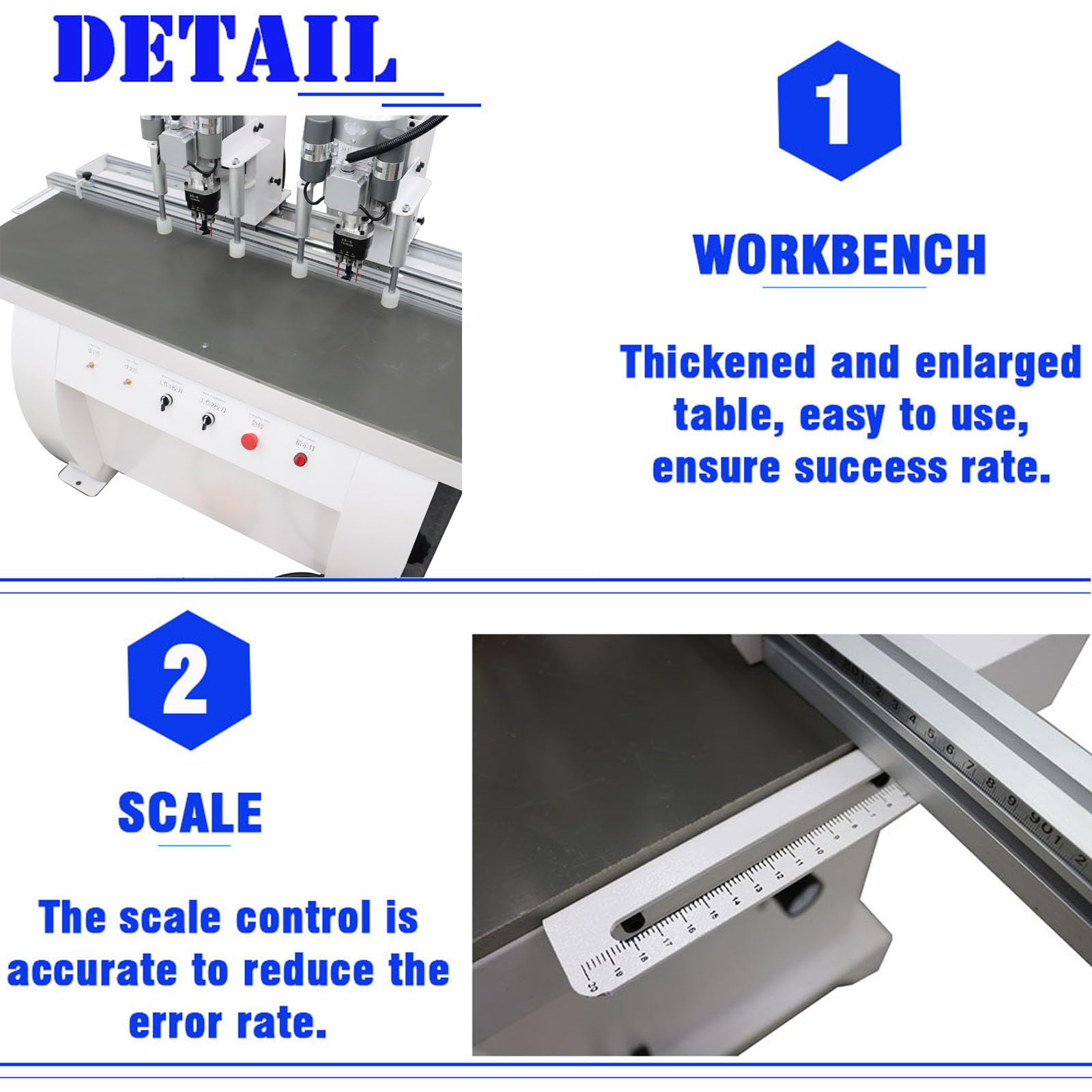 WYDDDARY Hinge Drilling and Boring Machine Hinge Boring Drill Press Machine Precision Woodworking Drilling for Cabinet and Furniture Double Heads(48-6) 110V 1500W*2 3400RPM 0-50mm Depth - WoodArtSupply