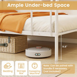 Giantex Metal Bunk Beds Twin Over Full Size, Heavy Duty Bunk Bed for Teens Adults with Ladder & Guardrails, Space Saving Metal Bunk Bed for Dorm, Bedroom, Apartment, No Box Spring Needed (White) Giantex