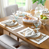 YANGQIHOME Boho Placemats Set of 6, Farmhouse Rustic Woven Placemats for Dining Table Decor, Handmade Braided Place Mats in Natural Cotton Jute and Water Straw for Kitchen Table YANGQIHOME