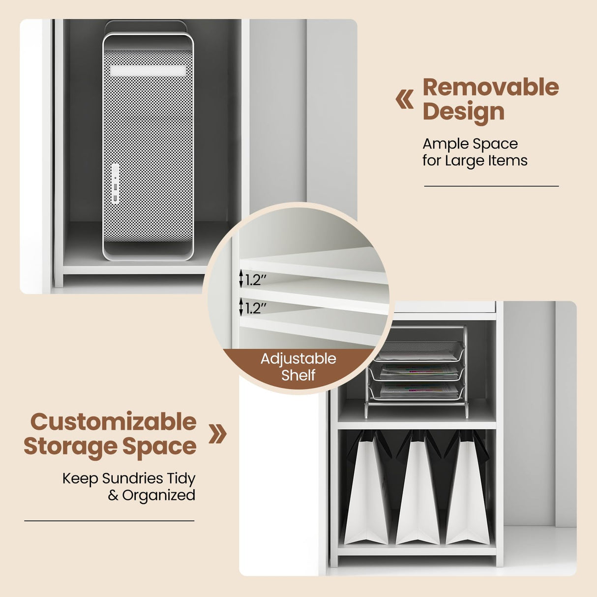 IFANNY Reception Desk, 48’’ Retail Counter Table w/Lockable Drawer & Storage Shelf, L-Shaped Reception Table, Wooden Computer Desk for Salon, Restaurant, Office (White) IFANNY