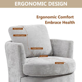 Chifee & Vingol 32" Chenille Swivel Barrel Chair Upholstered Round Chair,Light Grey Chifee & Vingol