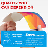 5MIL Thermal Laminating Sheets (150 Count) Letter, Photo, Card, Notecard, ID Badge and Business Card Sizes, Laminating Pouches Compatible with Laminators, Crystal Clear Laminated Finish Simply Cool