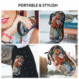 WTTRAEHHM (Flower Diamond Painting) Glasses Case Eyeglasses Soft Pouch Neoprene Zipper Sunglasses Case With Belt Clip For Men Women WTTRAEHHM