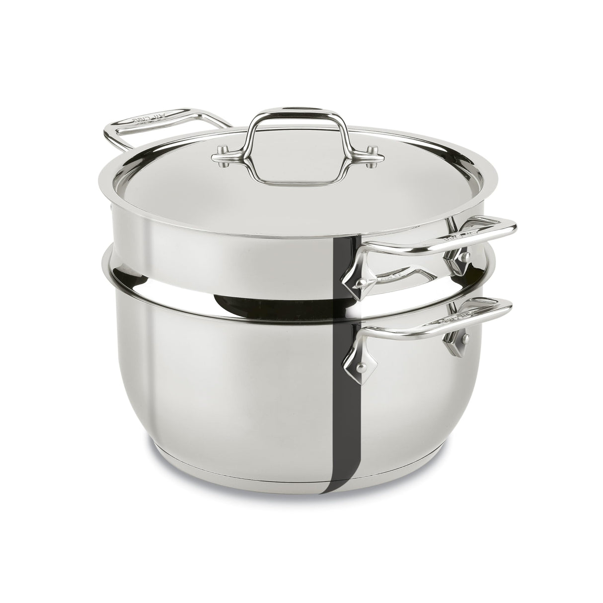All-Clad Specialty Stainless Steel Stockpot, Multi-Pot with Strainer 3 Piece, 5 Quart Induction Oven Broiler Safe 600F Strainer, Pasta Strainer with Handle, Pots and Pans Silver All-Clad