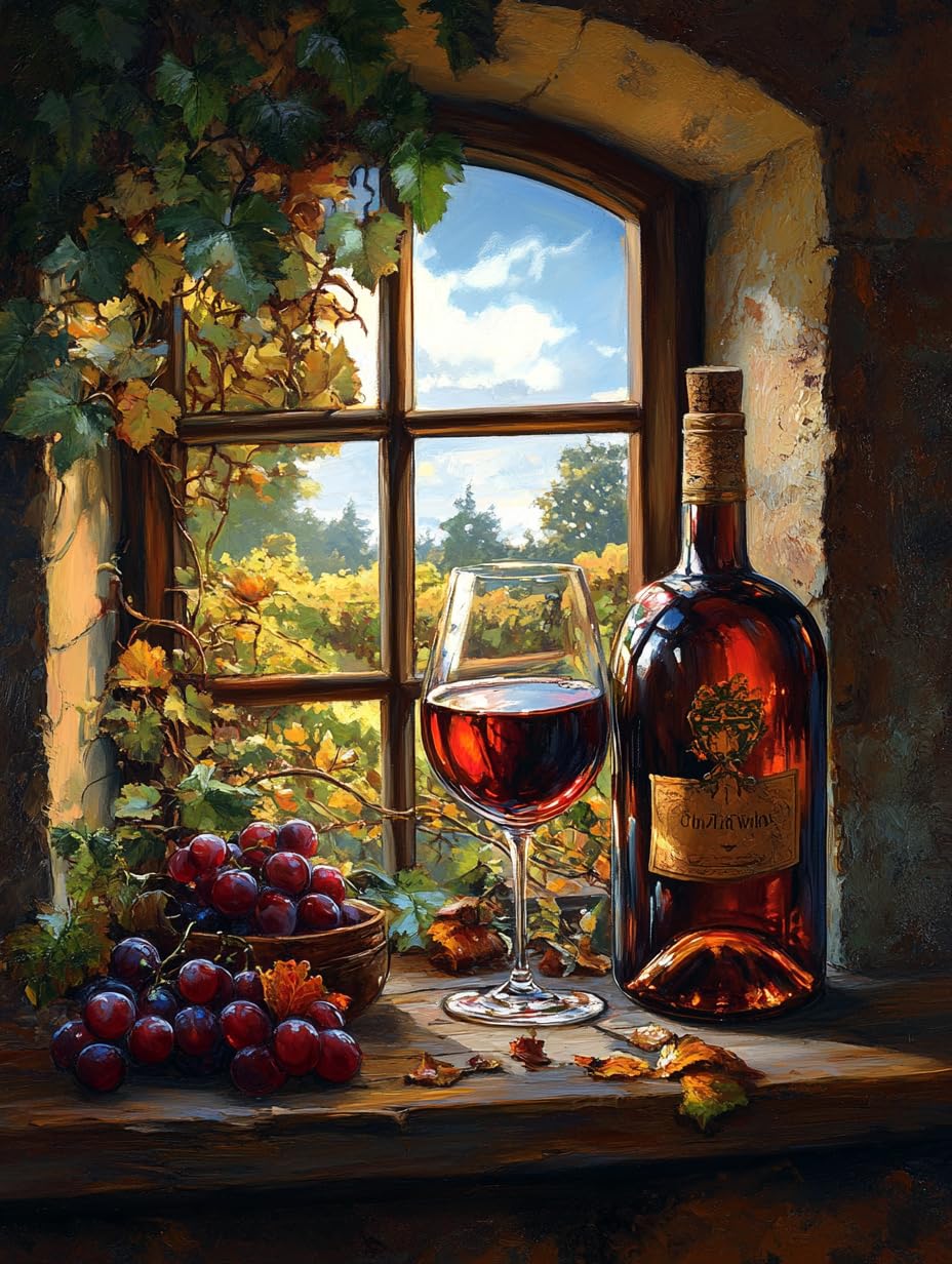 5D Wine by The Window Diamond Art 12x16 Inch Full Drill Diamond Painting Kits for Adults & Beginners - DIY Art Crafts for Relaxation and Home Wall Decor 11 WoodArtSupply