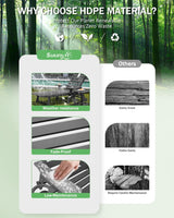 SUUNYN Lounge Chair Outdoor, Chaise Lounge Chair Outdoor, HDPE 6-Position Outdoor Chaise Lounge, Patio Lounge Chair with Wheels & Cup Holder for Pool Poolside Deck Backyard, Grey SUUNYN