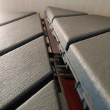 Waterproof Plastic Interlocking Deck Tiles, 9-Pack, 12"x12" | All-Weather Outdoor Flooring for Porch, Poolside, Balcony, Backyard (12''*12'', B-DarkGrey, 9) YWSHUF