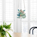 AiYuanzsh Green Butterfly Fairy Diamond Art Painting Hanging Pendant Kit Special Shaped Diamond Dots Art Acrylic Ornaments Diamond Art Painting Pendant for Adult Home Wall Window Decor Gift AiYuanzsh