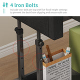 Small Portable Rolling Standing Desk - 32 Inch Adjustable Mobile Stand Up Teacher Desks with 2 Fabric Drawers on Wheels for Classroom, Couch Sofa Side Laptop Table with Storage for Home Office, Black WINAZ