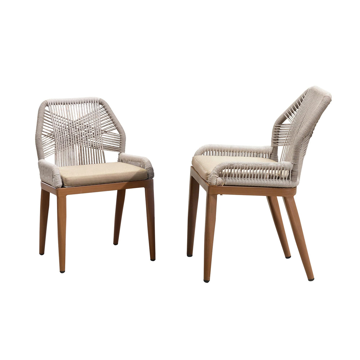 PURPLE LEAF Patio Dining Chair Set 2 Pieces Aluminum Modern Furniture Seating for Garden Kitchen Porch Outdoor Wicker Dining Chairs with Sunbrella Cushions PURPLE LEAF