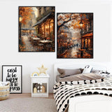 2 Pack Fall Paint by Numbers Kit for Adults Beginner with Framed,Cafe Easy Adult Paint by Number Kits on Canvas DIY Painting for Beginners Art by Numbers for Home Wall Decor 10x12Inch NEGEKFKX