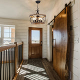 Curve Curio 20'' Farmhouse Chandelier Light Fixture, 5-Light Dining Room Light Fixtures French Country Rustic Chandelier Over Table for Entryway Foyer Bedroom Living Room Curve Curio