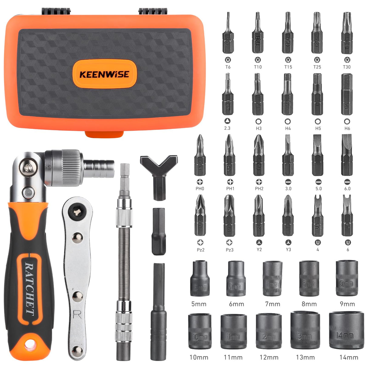 Ratcheting Screwdriver Set: KeenWise 38-in-1 Ratchet Screwdriver Tools Versatile Magnetic Tools for Mechanics and DIY Enthusiasts (2880A) KeenWise