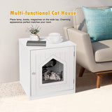 Nova Microdermabrasion Cat Litter Box Enclosure Hidden Kitty Litter Box Furniture Indoor Cat Box Cabinet Cat House & Side Table Nightstand Cat Washroom (White) Nova Microdermabrasion