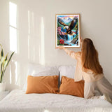 GDYEEH DIY 5D Eagle Diamond Art Kits, Round Full Drill Waterfall Mountain Diamond Painting Picture, Fantasy Painting by Numbers Art Kits for Adults Beginners Home Wall Decor 12x16 inch GDYEEH