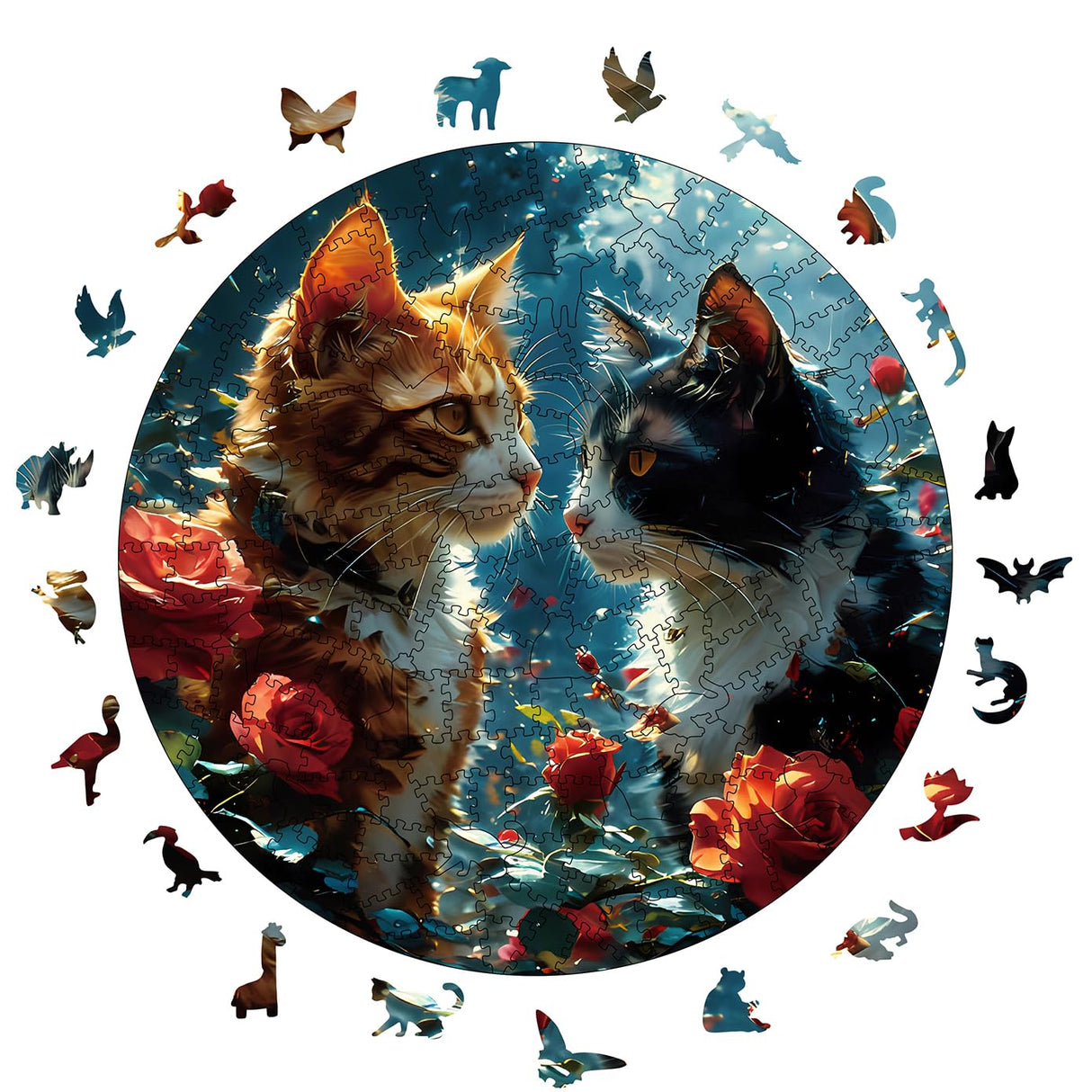 Wooden Puzzle for Adults, 200 Piece Irregular Animal Shaped Wooden Jigsaw Puzzles, Unique Puzzles for Adults, Creative Gift for Teenagers and Adults WHJSG