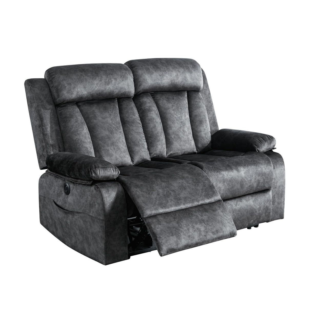 GUEAPY Power Reclining Loveseat with Console, Heat & Massage, Wall Hugger Design - 2-Seat Sofa with Cup Holders, USB & Type-C Ports, Plush Dutch Velvet Recliner for Living Room, RV, Office, Apartment GUEAPY