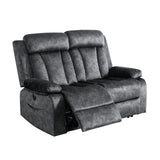 GUEAPY Power Reclining Loveseat with Console, Heat & Massage, Wall Hugger Design - 2-Seat Sofa with Cup Holders, USB & Type-C Ports, Plush Dutch Velvet Recliner for Living Room, RV, Office, Apartment GUEAPY